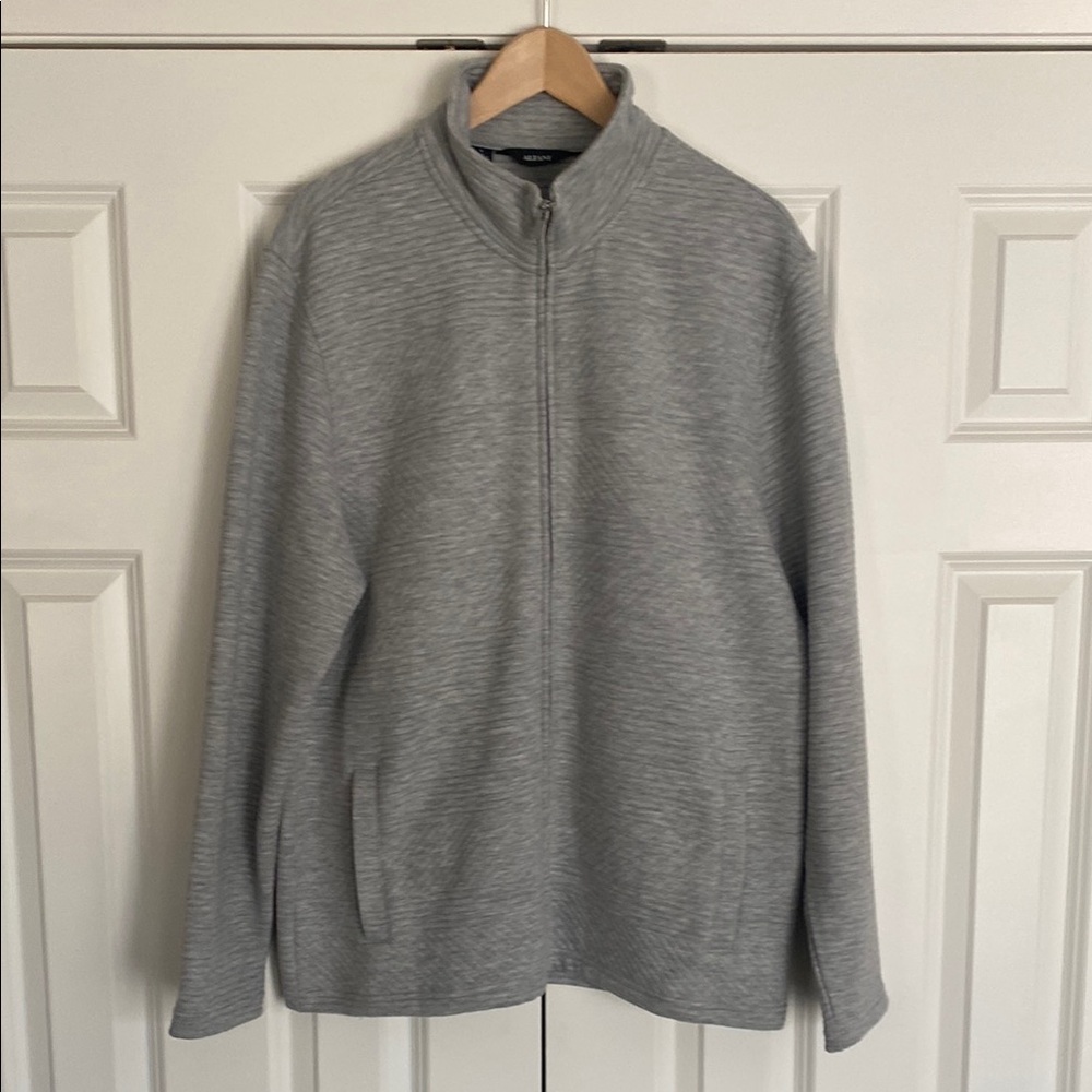 Alfani Gray Zip Up Sweater with Standing Collar